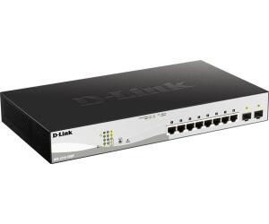 Switch d - link 10 puertos gestionable 8 gigabit ethernet 10 - 100 - 100 poe 2 sfp