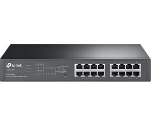 TP-LINK TL-SG1016PE Gestionado Gigabit Ethernet (10/100/1000) Energía sobre Ethernet (PoE) Negro