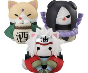 Pack figuras megahouse 3 unidades naruto megacat nyanto! gift incluido