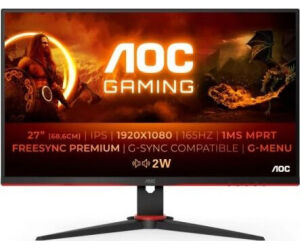 Monitor Gaming AOC 27G2SPAE/BK 27"/ Full HD/ 1ms/ 165Hz/ IPS/ Multimedia/ Negro y Rojo