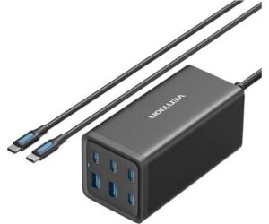 CARGADOR PARED 200W 4xUSB-C/2xUSB-A NEGRO VENTION