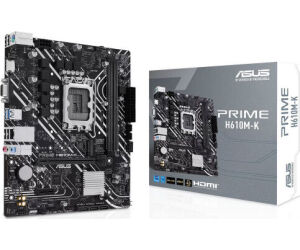 Placa base asus intel prime h610m - k socket 1700 ddr5 x2 max 96gb 4800mhz d - sub hdmi matx