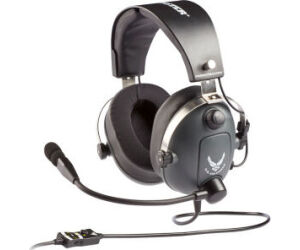 Thrustmaster 4060196 auricular y casco Auriculares Alámbrico Aviación/Control de tráfico aéreo Gris