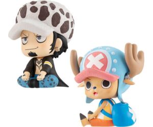 Pack 2 figuras megahouse one piece look up trafalgar d law & tony tony chopper con regalos sorpresa