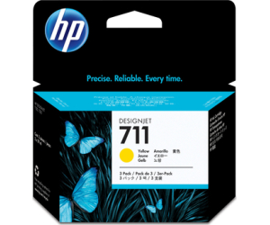 HP Pack de ahorro de 3 cartuchos de tinta DesignJet 711 amarillo de 29 ml