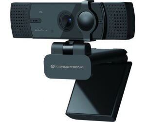 Webcam 4k conceptronic amdis07b 8.3mp -  4k ultra hd - usb - angulo vision 80 - enfoque automatico - doble microfono integrado