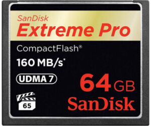 Sandisk 64GB Extreme Pro CF 160MB/s memoria flash CompactFlash