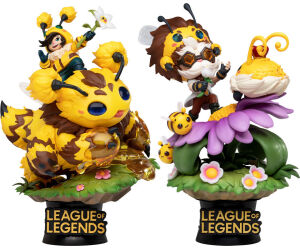 Set de 2 figuras beast kingdom dstage league of legends nunu beelump y heimerstinger