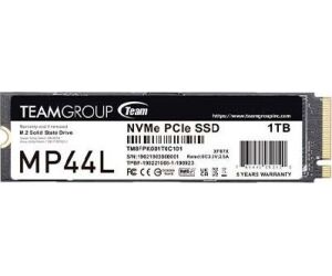 Disco duro m2 ssd 1tb pcie4 teamgroup mp44l 2280 - con disipador - l: 5000mb - s e:4500mb - s