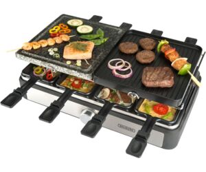 Plancha de asar bourgini gourmette raclette grill 1300w plus 8 personas