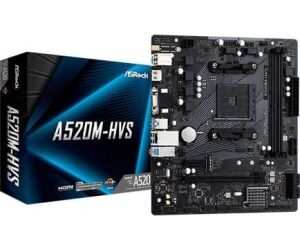 Placa Asrock A520m-hvs,amd,am4,a520,2ddr4,64,vga+hdmi,4sata3,1m.2,4usb2.0,2usb3.2,usb-c,1gb,matx