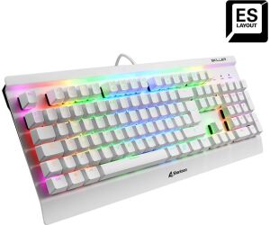 Teclado Gaming Sharkoon Sgk3 Mecanico Rgb Usb Red Switch Blanco