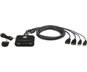 ATEN Switch KVM USB FHD HDMI de 2 puertos en formato cable