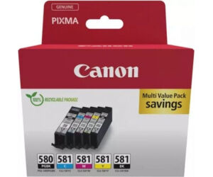 Cartucho de Tinta Original Canon PGI-580 PB + CLI-581Multipack/ Cian/ Magenta/ Amarillo/ Negro