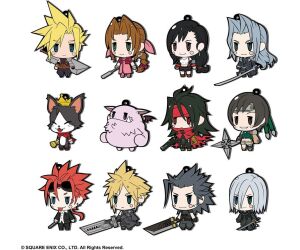 Set 12 colgantes de goma square enix final fantasy vii extended edition