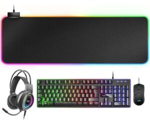 Pack Gaming Mars Gaming MCPEX/ Teclado H-MECH  + Ratn ptico + Auriculares con Micrfono + Alfombrilla