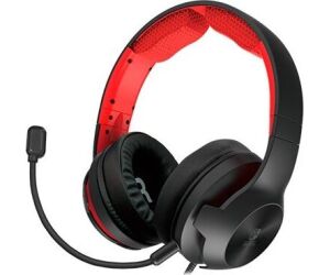 Auriculares gaming hori pro para nintendo switch jack 3.5mm negro - rojo