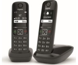 Gigaset AS690 Duo Teléfono DECT/analógico Identificador de llamadas Negro