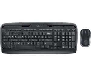 Teclado + mouse logitech mk330 wireless inalambrico negro ingles internacional