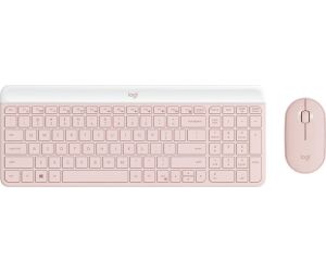 Teclado + mouse logitech mk470 wireless inalambrico rosado