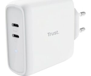 CARGADOR PARED/VIAJE 2xUSB-C 65W MAXO BLANCO TRUST