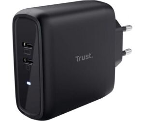 CARGADOR PARED/VIAJE 2xUSB-C 65W MAXO NEGRO TRUST