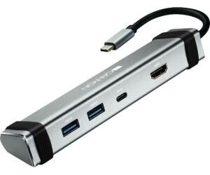 Hub 4 Puertos Usb-c Gris Canyon