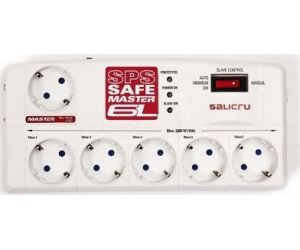 Regleta con interruptor Salicru SAFE MASTER/ 5 Tomas de corriente/ 1 Master/ 2 USB/ Cable 1.8m/ Blanca