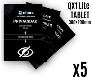 Laminas de proteccion frontales qcharx tablet privacidad qx1 lite 5 unidades