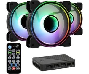 Kit 3 Ventiladores Auxiliar Mirage 12 Pro Rgb Aerocool