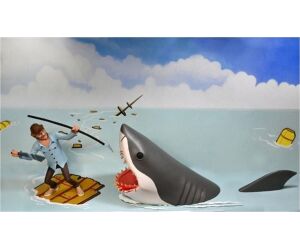 Figura accion neca toony terros quint & tiburon pack 2 figuras jaws