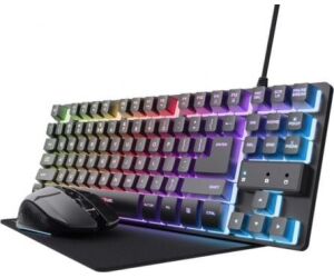 Pack Gaming Trust Gaming GXT 794/ Teclado RGB + Ratn RGB + Alfombrilla