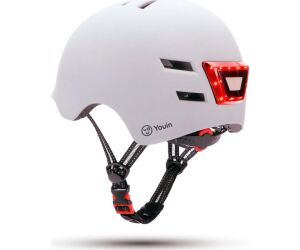 Youin Casco Con Led Frontal Y Trasero Blanco   (talla M)