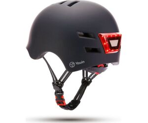 Youin Casco Con Led Frontal Y Trasero Negro   (talla M)