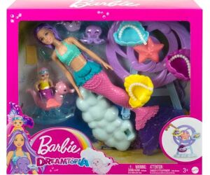 Mueca barbie mattel sirena juego de cuidado con merbaby y foca