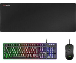 Pack Gaming Mars Gaming MCPX/ Teclado H-MECH  + Ratn ptico + Alfombrilla/ Negro