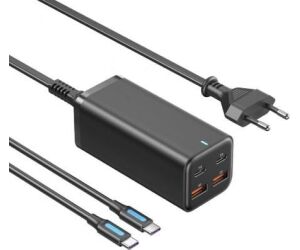 Cargador de Pared Vention FBSBG-EU/ 2xUSB Tipo-C + Cable USB Tipo-C/ 2xUSB/ 100W