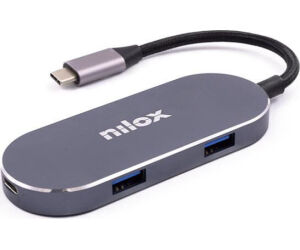 Nilox Mini dockstion usb-c HDMI, 5 EN 1, Plata