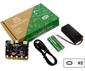 Kit micro:bit go v2.2 con placa microbit + pilas + portapilas + cable usb