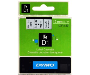 Cinta Dymo D1 12mm 7m Negro/Blanco