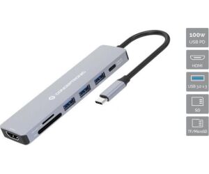 Hub usb tipo c conceptronic donn19g 1 x hdmi - 3 x usb 3.2 - 1 x usb tipo c - lector sd - lector micro sd