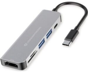 Adaptador hub 6 en 1 conceptronic usb tipo c a hdmi - usbc - usb 3.0 - sd - tf