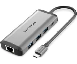 Docking USB Tipo-C Vention CNDHB/ 1xHDMI/ 3xUSB/ 1xUSB Tipo-C PD/ 1xRJ45/ 1xLector tarjetas/ Gris