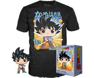 Pop & tee dragon ball z goku kamehameha funko + camiseta talla l ut - 56667l