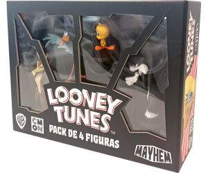 Juego de mesa looney tunes mayhem pack de 4 figuras pegi 10