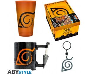 Pack premium abysse naruto shippuden 4 articulos vaso largo taza llavero & caja personalizada