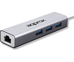 approx APPC07GHUB Adaptador USB 3.0 Gigabit + HUB