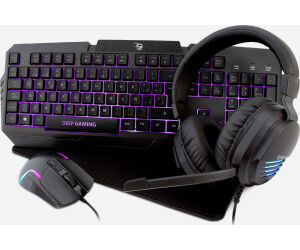 Kit teclado + raton + auriculares + alfombrilla deep gaming x - wing 2