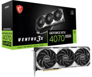 Vga Msi Rtx 4070 Super 12g Ventus 3x,nv,rtx4070super,12gb,gddr6x,192bit,3dp+1hdmi,torx Fan 4.0,3 Ventiladores