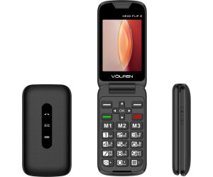 Telefono movil volfen nexo flip tipo concha negro